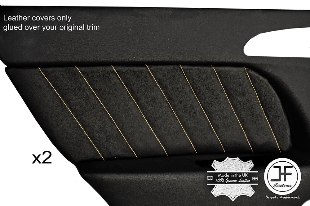 TAN STITCHING 2X REAR DOOR CARD TRIM LEATHER COVERS FITS ALFA ROMEO 156 98-03