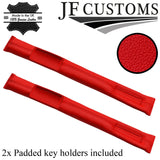 RED LEATHER 2X CAR KEY HOLDER PROTECTOR FITS BMW MINI R55 R56 R57 07-14