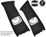 BLACK STITCHING 2X UPPER B PILLAR LEATHER COVERS FITS BMW 5 E60 E61 2003-2011