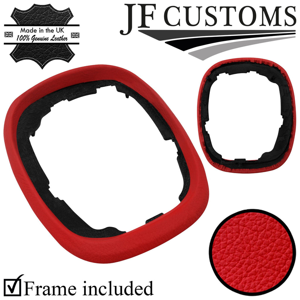 RED ITALIAN LEATHER GEAR SURROUND COVER+FRAME FITS FIAT 500 L 13-16 CUSTOM NEW