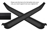 BLACK STITCH 2X DOOR SILL LEATHER SKIN COVERS  FITS LOTUS ELAN M100 89-95