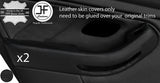 BLACK STITCH 2X REAR DOOR HANDLE ARMREST LEATHER COVERS FITS BMW 5 E39 95-03