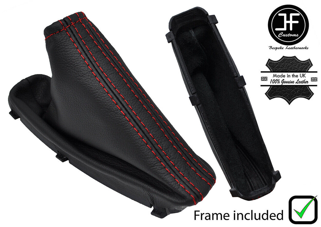 RED STITCH REAL LEATHER HANDBRAKE+PLASTIC FRAME FOR VAUXHALL ZAFIRA A 99-05