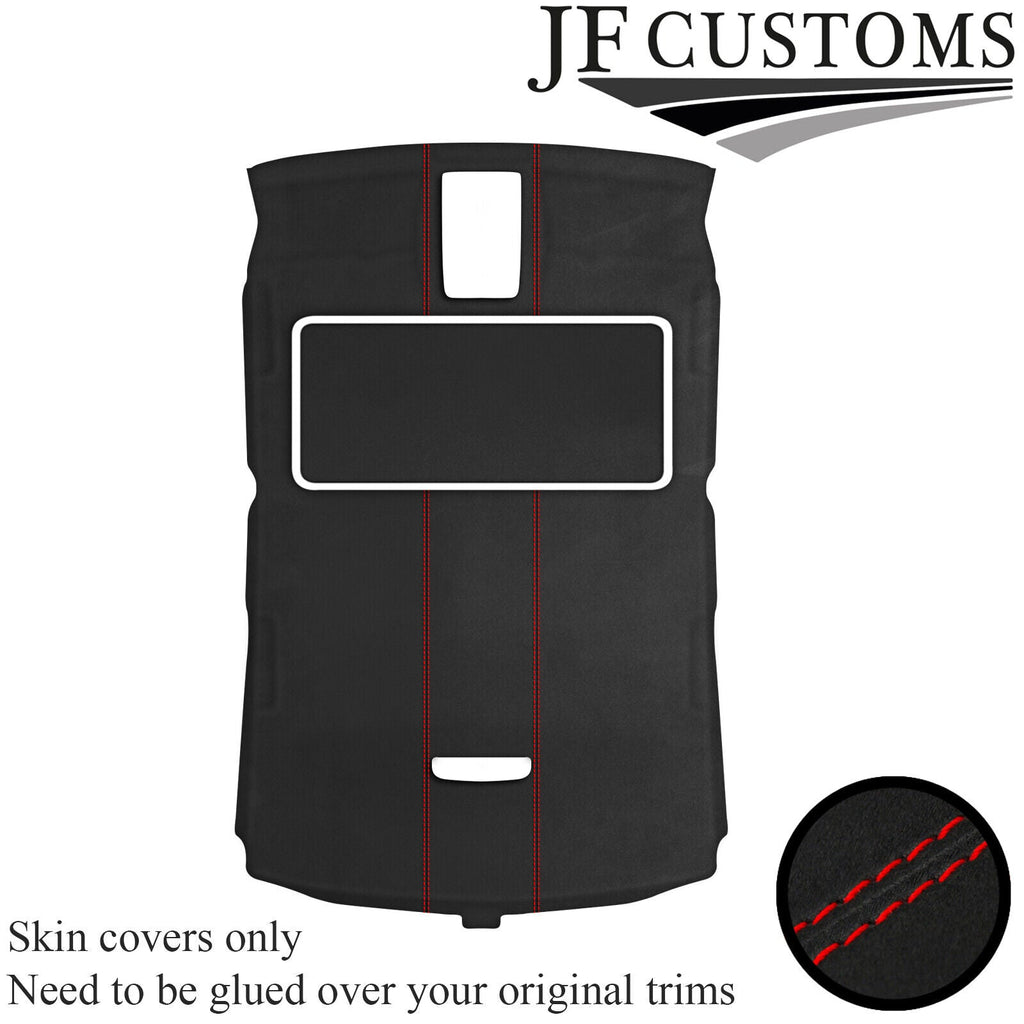 RED STITCH D GREY SUEDE SUNROOF HEADLINER COVER FOR AUDI A4 B7 04-09 SALOON