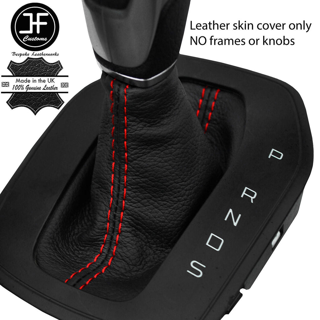 RED STITCH REAL LEATHER AUTO AUTOMATIC GEAR GAITER FOR FORD B MAX B-MAX 12-18