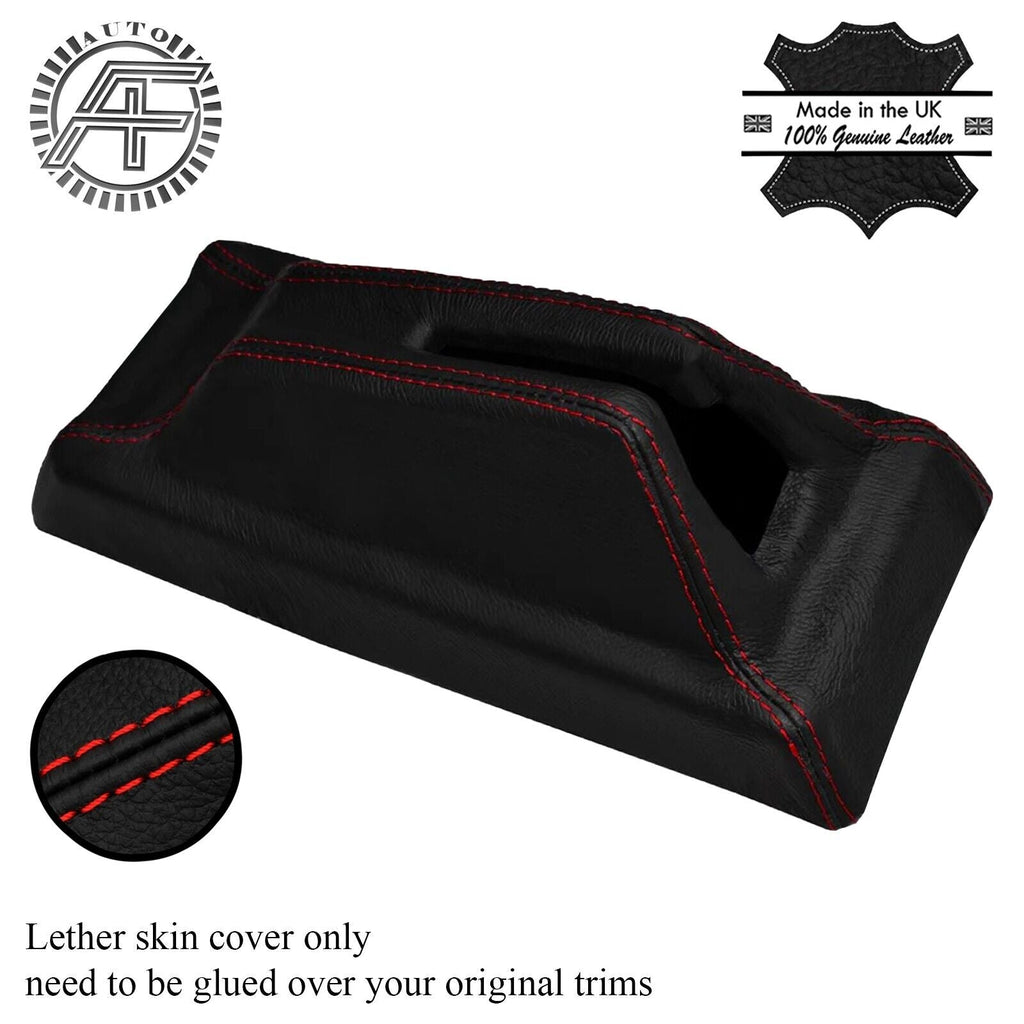 RED STITCH CENTRE CONSOLE HANDBRAKE HOUSING LEATHER COVER FITS PEUGEOT 205