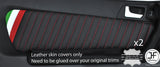 RED STICH ITALIAN FLAG 2X DOOR CARD TRIM LEATHER COVERS FOR ALFA ROMEO GTV 916