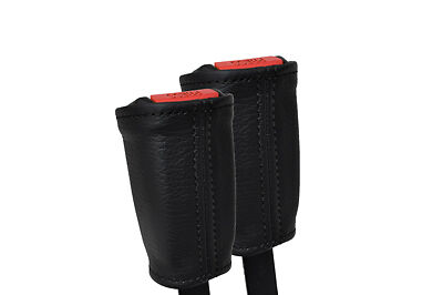 BLACK STITCH 2X FRONT SEAT BELT STALK SKIN COVERS FITS MAZDA RX7 FC3S 86-91