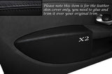 BLACK STITCH 2X FRONT DOOR CARD ARMREST SKIN COVER FITS RENAULT CLIO 2006-2012