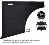 PURPLE STITCHING 2X REAR DOOR CARD LEATHER COVER FITS FORD ANGLIA 105E 123E