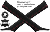 RED STITCH 2X A PILLAR REAL SUEDE COVERS FITS NISSAN GT-R GTR R35 2009-2017