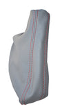 RED STICH FITS BMW E36 E46 GREY HANDBRAKE GAITOR LEATHER CUSTOM NEW MADE IN UK