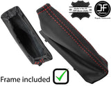 RED STITCH LEATHER HANDBRAKE GAITER+PLASTIC FRAME FOR FORD FOCUS C MAX 03-07