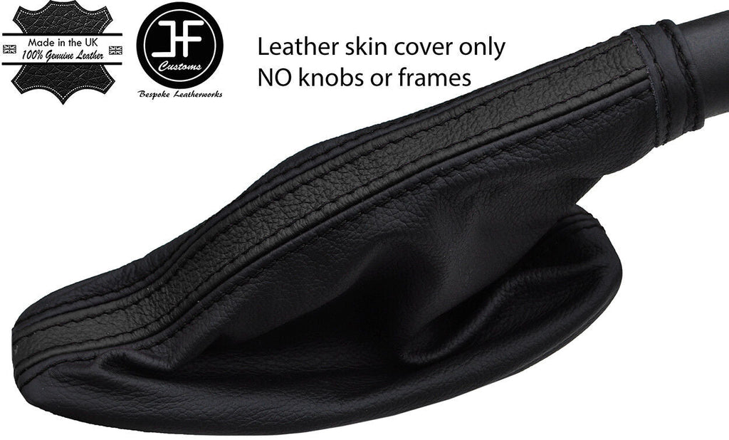 BLACK BLACK STRIPE TOP GRAIN LEATHER HANDBRAKE GAITER FOR RENAULT LAGUNA 01-07