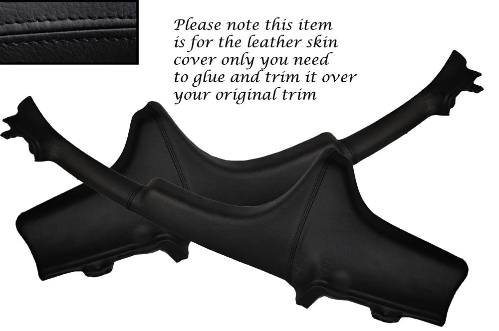 BLACK STITCH 2X ROOF SIDE PILLARS LEATHER COVERS FITS SMART FORTWO 451 07-14