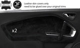 BLACK STITCH 2X FRONT DOOR CARD TRIM SUEDE COVERS FOR ALFA ROMEO MITO 2008-2017