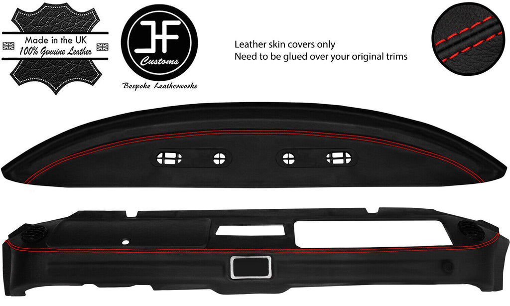 RED STITCH UPPER LOWER DASHBOARD LEATHER COVER FOR VW T2 TYPE 2 CAMPER 76+