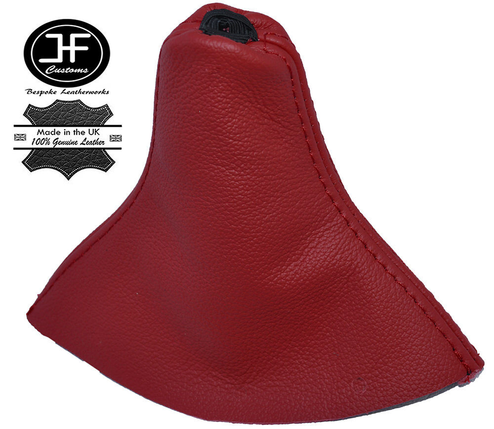 DARK RED LEATHER MANUAL GEAR GAITER FOR FORD FIESTA MK6 FUSION 2002-2008