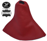 DARK RED LEATHER MANUAL GEAR GAITER FOR FORD FIESTA MK6 FUSION 2002-2008