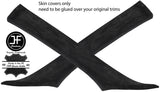 BLACK STITCHING 2X A PILLAR REAL SUEDE COVERS FITS BMW 5 SERIES E60 E61 03-11