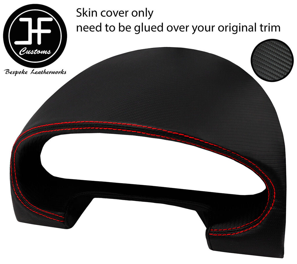 RED  STITCH SPEEDO GAUGE HOOD CARBON VINYL COVER FOR MAZDA MX5 MK2 98-05 JF1