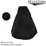 ORANGE STITCH FITS HONDA CIVIC FK2 S TYPE S MK8 2006 - 2012 GEAR GAITER SUEDE