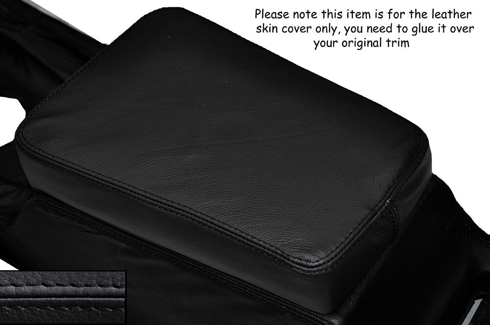 BLACK STITCHING LEATHER ARMREST LID SKIN COVER FITS RELIANT SCIMITAR MADE IN UK