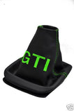 FITS VW GOLF 4 Mk4 GAITER BOOT GTI EMBROIDERED L GREEN STICH CUSTOM NEW