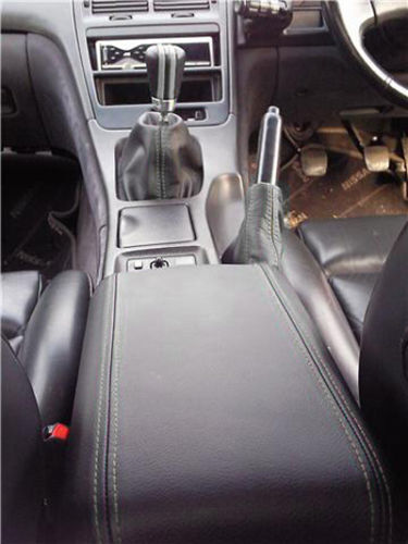 FITS NISSAN 300ZX ARMREST COVER + GAITERS SET L GREY STITCH CUSTOM NEW