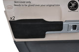 BLACK STITCH 2X FRONT DOOR ARMREST SUEDE COVERS FITS RANGE ROVER VOGUE 02-06