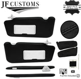 BLACK CROSS STITCH 2X SUN VISOR LEATHER COVERS FITS NISSAN JUKE F15 2010-2019