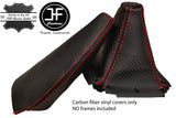 RED STITCHING CARBON VINYL GEAR HANDBRAKE GAITER FITS MAZDA MX5 MK2 2001-2005