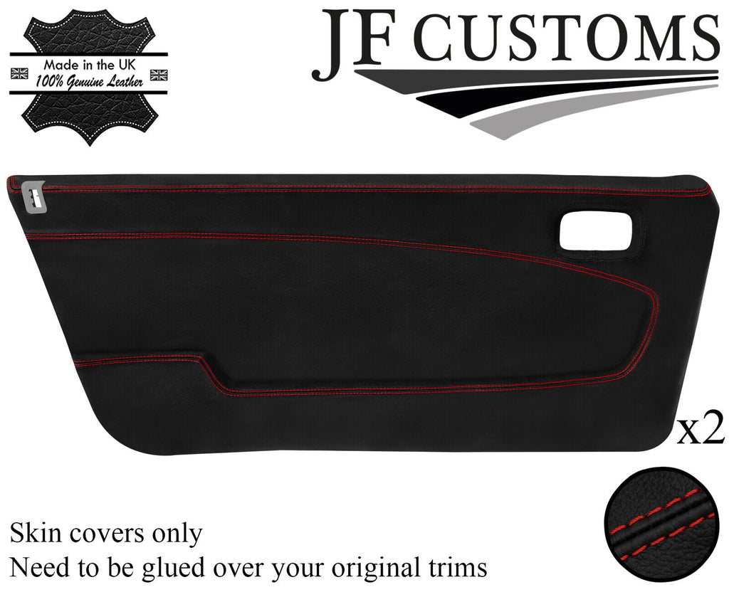 D RED STITCH LEATHER 2X FRONT DOOR CARD COVER FOR LANCIA BETA VOLUMEX COUPE JF2