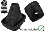 BLACK STITCH LEATHER MANUAL GEAR GAITER WITH PLASTIC FRAME FOR AUDI Q3 2011-2018