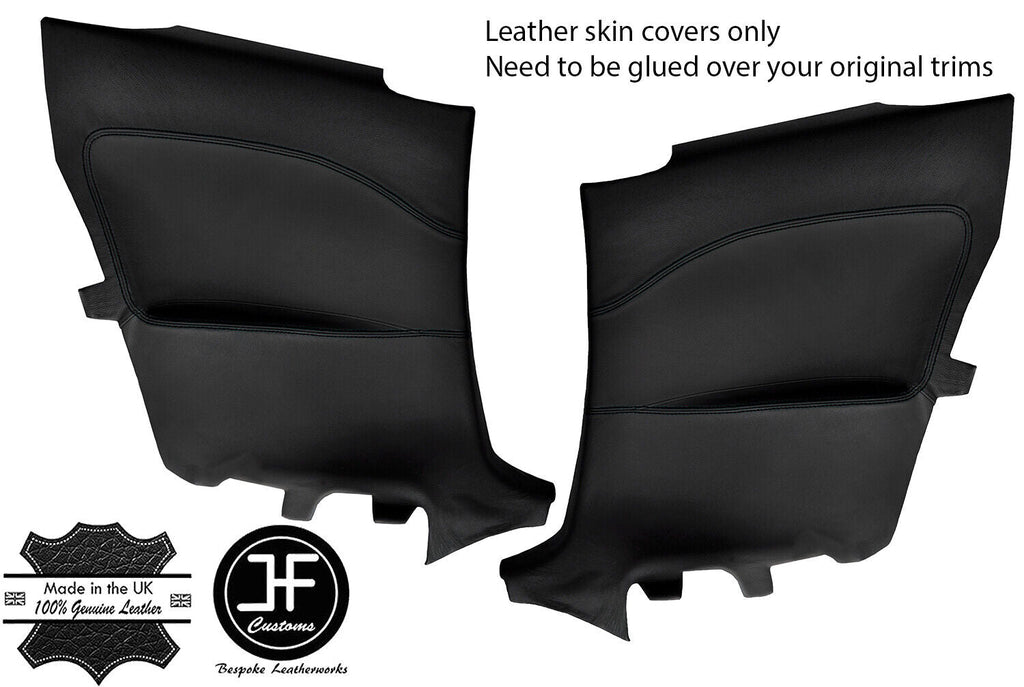 BLACK STITCH 2X REAR FULL DOOR CARD TRIM LEATHER COVERS FOR ALFA ROMEO GTV 916