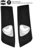 BLACK STITCH 2X UPPER B PILLAR SUEDE COVERS FOR BMW 6 SERIES E63 COUPE 04-10