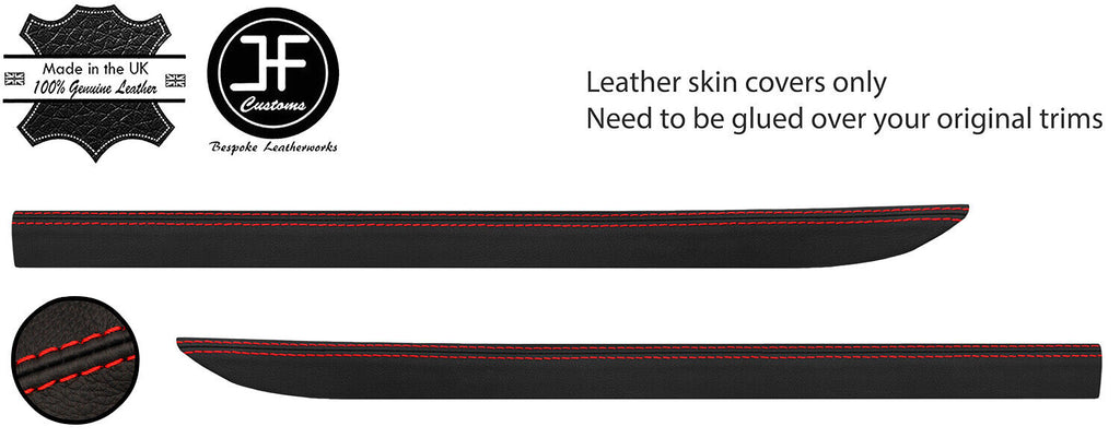 RED STITCH 2X A PILLAR REAL LEATHER COVERS FOR SMART FORTWO 450 1998-2007