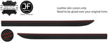 RED STITCH 2X A PILLAR REAL LEATHER COVERS FOR SMART FORTWO 450 1998-2007