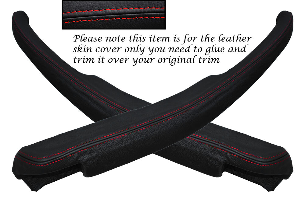RED STITCH 2X DOOR HANDLE ARMREST SKIN COVERS FITS TRIUMPH STAG MK1 MK2
