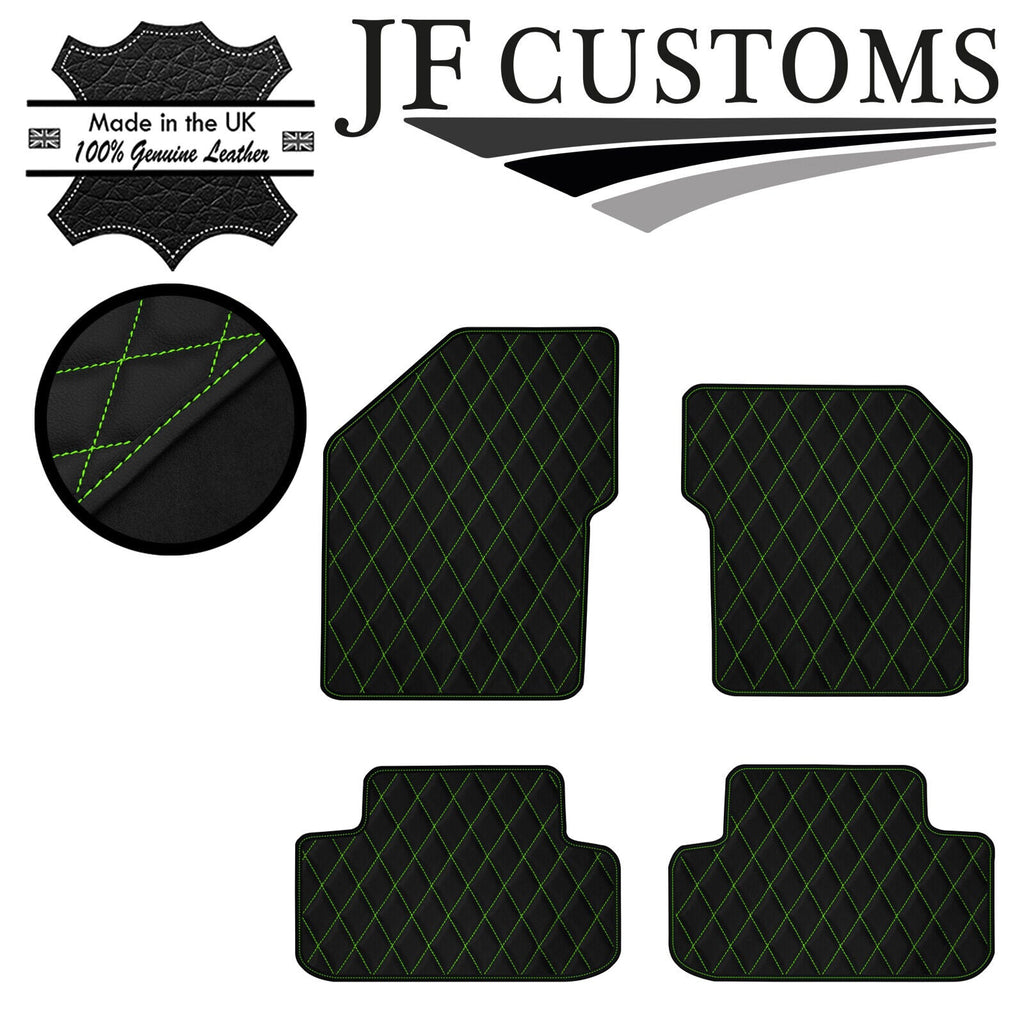 GREEN DIAMOND STITCH VINYL 4X TAILORED FLOOR MAT CARPETS FOR ALFA 147 01-10