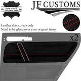 RED STITCH LEATHER 4X DOOR CARD TRIM + HANDLE COVERS FOR VW TOUAREG 02-11 JF1