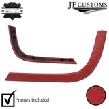 DARK RED LEATHER SET OF DASHBOARD AIR VENT TRIMS FOR PEUGEOT 207 2006-2013
