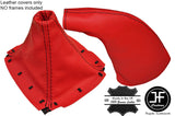 RED LEATHER BLACK STITCH GEAR & HANDBRAKE GAITER FITS MAZDA MX5 MK1 89-97