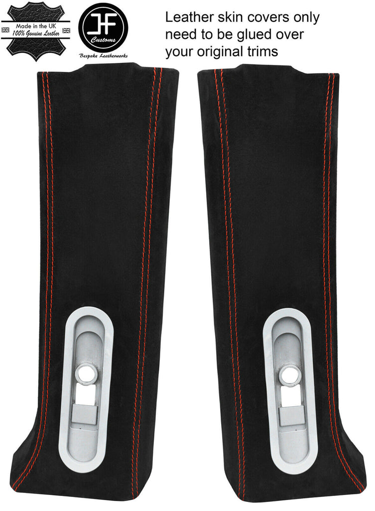 RED STITCH 2X UPPER B PILLAR SUEDE COVER FOR MERCEDES VITO VIANO W639 04-12