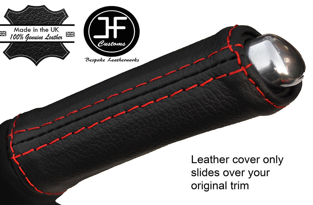 RED STITCH LEATHER HANDBRAKE HANDLE COVER FOR RENAULT LAGUNA MK3 2007-2014