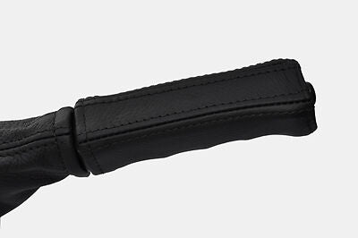 black stitch FITS LAND ROVER DEFENDER LEATHER HANDBRAKE HANDLE COVER ONLY