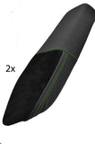 green stitch FITS LOTUS EXIGE/ELISE 2 X  SILL PANEL TRIM COVERS IN BLACK & SUEDE