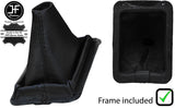 BLACK STITCH LEATHER GEAR GAITER + PLASTIC FRAME FITS FORD CAPRI MK3 1978-1986