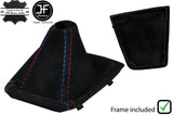 BLACK & TRI STITCH SUEDE MANUAL GEAR GAITER+PLASTIC FRAME FOR BMW X3 E83 03-10