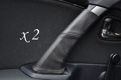 BLACK STITCH FITS TOYOTA AVENSIS 09+ 2X REAR DOOR HANDLE LEATHER COVERS